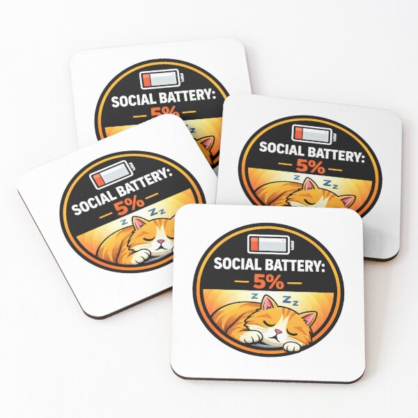Item preview, Social Battery 5 Percent Cat designed and sold by the-dovlat.