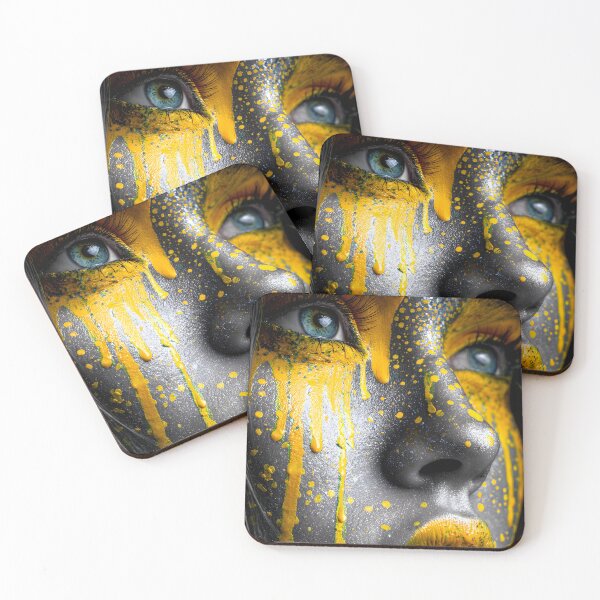 Item preview, Vibrant Abstract Face with Paint Splashes and Drips designed and sold by Artessie.