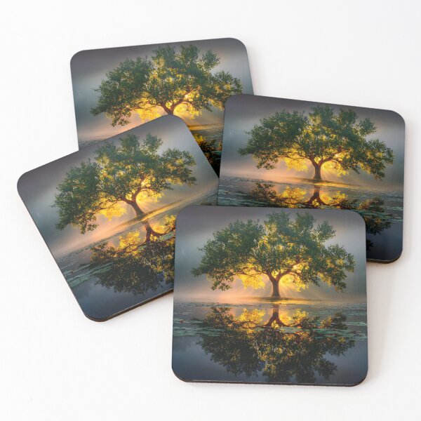 Item preview, Majestic Tree Illuminated by Glowing Sunrise designed and sold by Artessie.