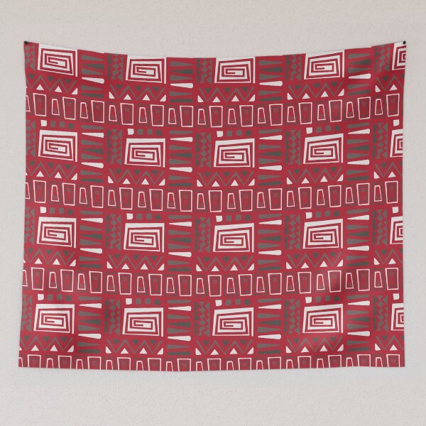 Item preview, Old School Red African Grid - Ethnic Polynesian Tribal  - Gift Ideas For Mom designed and sold by RoyalStarsPatts.