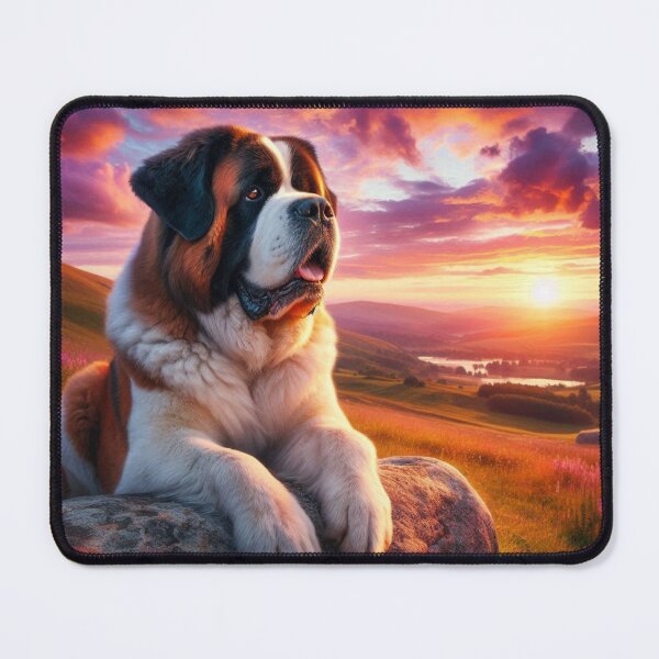 Item preview, Saint Bernard – Sunset Tranquility Emblem designed and sold by Dogandesighn.