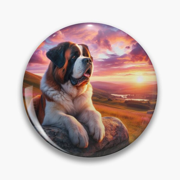 Item preview, Saint Bernard – Sunset Tranquility Emblem designed and sold by Dogandesighn.