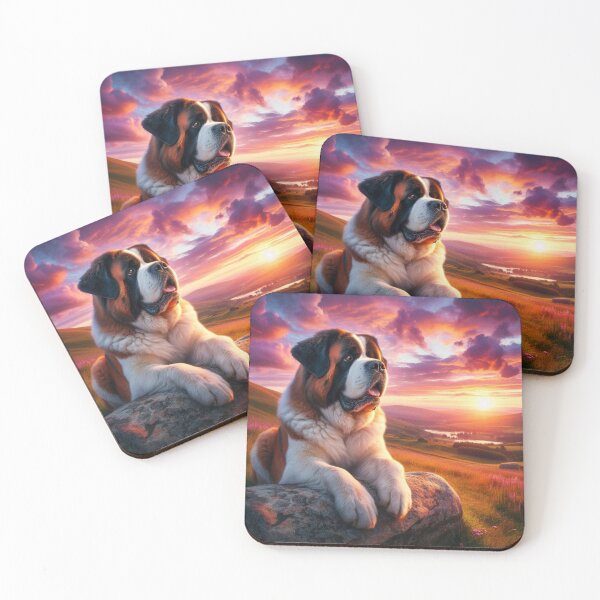Item preview, Saint Bernard – Sunset Tranquility Emblem designed and sold by Dogandesighn.