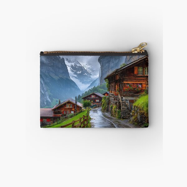 Item preview, Charming Alpine Village in Majestic Mountain Landscape designed and sold by Artessie.