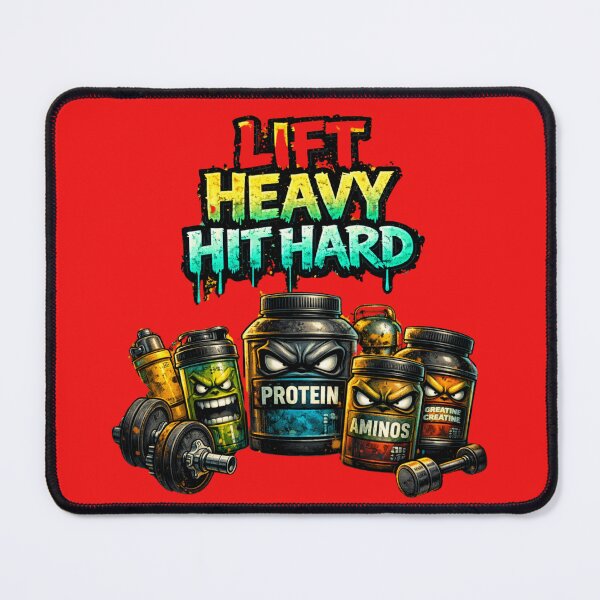 Item preview, Lift Heavy Hit Hard – Funny Gym Supplements Protein Workout Design designed and sold by Gym4Studio.