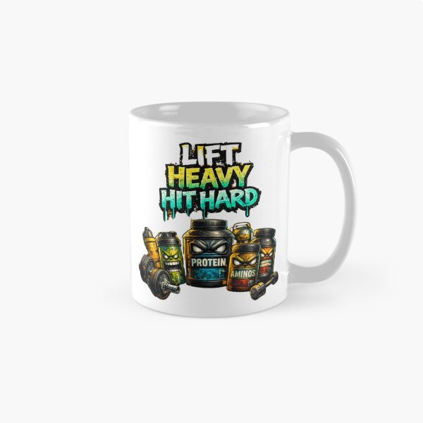 Item preview, Lift Heavy Hit Hard – Funny Gym Supplements Protein Workout Design designed and sold by Gym4Studio.