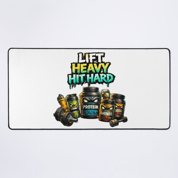 Item preview, Lift Heavy Hit Hard – Funny Gym Supplements Protein Workout Design designed and sold by Gym4Studio.