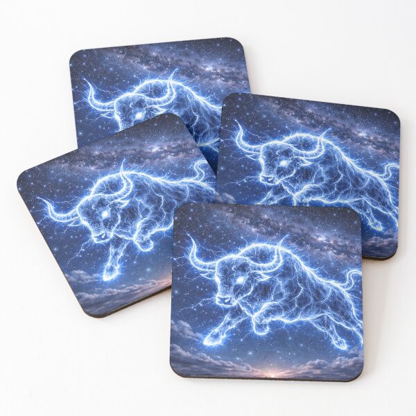 Item preview, Taurus Zodiac Lightning Constellation – Electric Bull in the Starry Night Sky designed and sold by SpicyWind.