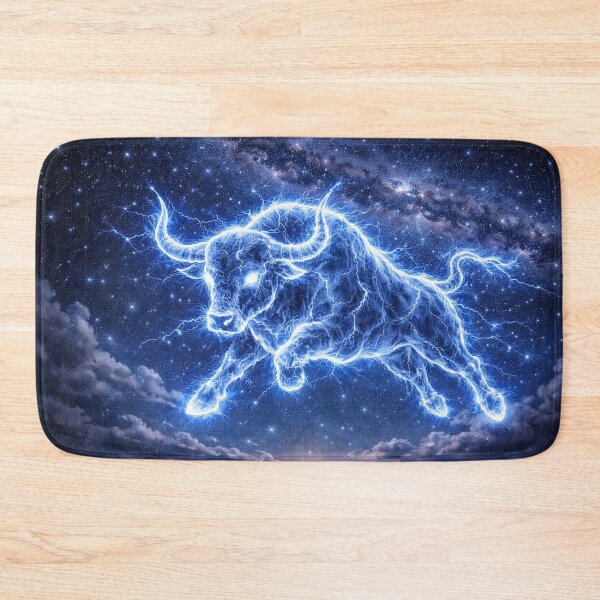 Item preview, Taurus Zodiac Lightning Constellation – Electric Bull in the Starry Night Sky designed and sold by SpicyWind.