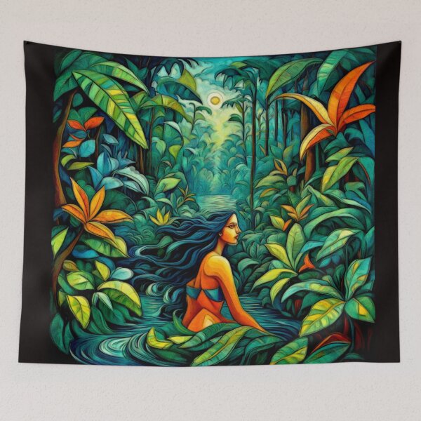 Item preview, Iara Brazilian Enchantress – Surreal Aquatic Fantasy Art #11 designed and sold by Helios Be. Lavsh.