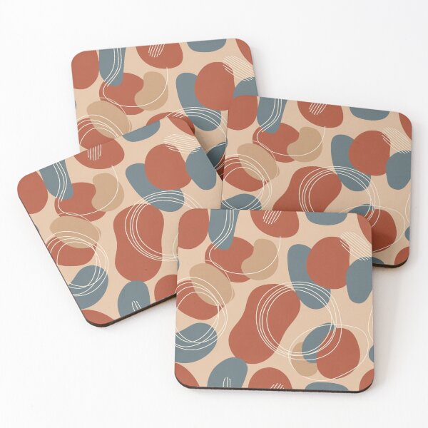 Item preview, Modern Abstract Terracotta Seamless Pattern – Minimalist Organic Shapes Aesthetic designed and sold by itsTinaColman.