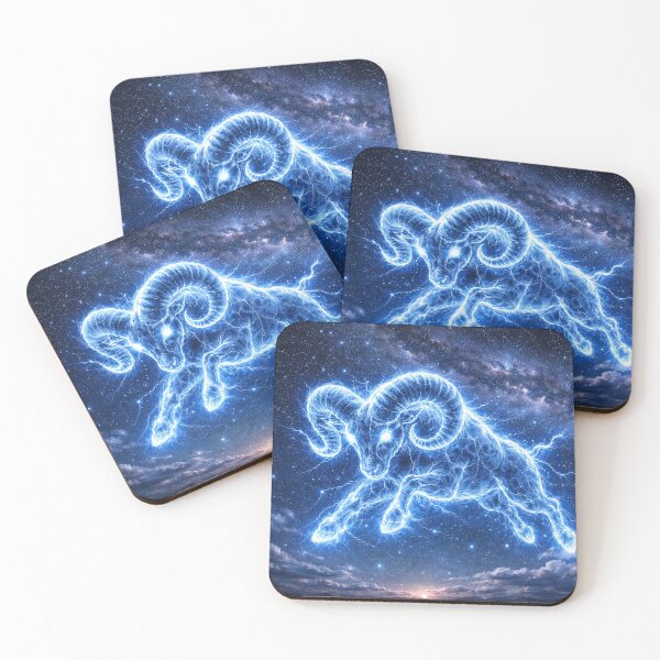Item preview, Aries Zodiac Lightning Constellation – Electric Ram in the Night Sky designed and sold by SpicyWind.