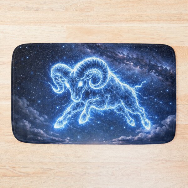 Item preview, Aries Zodiac Lightning Constellation – Electric Ram in the Night Sky designed and sold by SpicyWind.