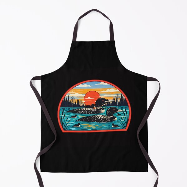 Item preview, Common Loon Sunset – Vintage Wildlife Lake Illustration designed and sold by AMICO77.