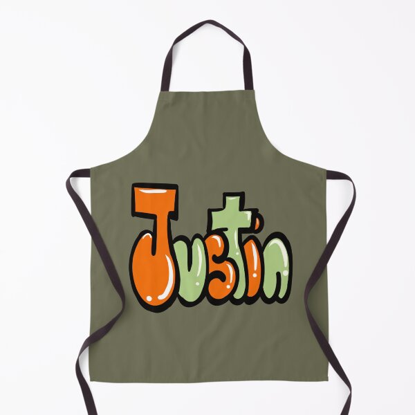 Artikelvorschau, Justins Name in orangefarbener Graffiti-Kalligrafie. Top 10 der besten personalisierten Geschenke für Jungen. Justin entworfen und verkauft von Artonmytee.