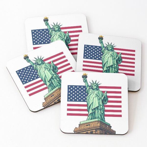 Item preview, Freedom in retro pixels liberty artwork 2d illustration designed and sold by sabartgunpla.
