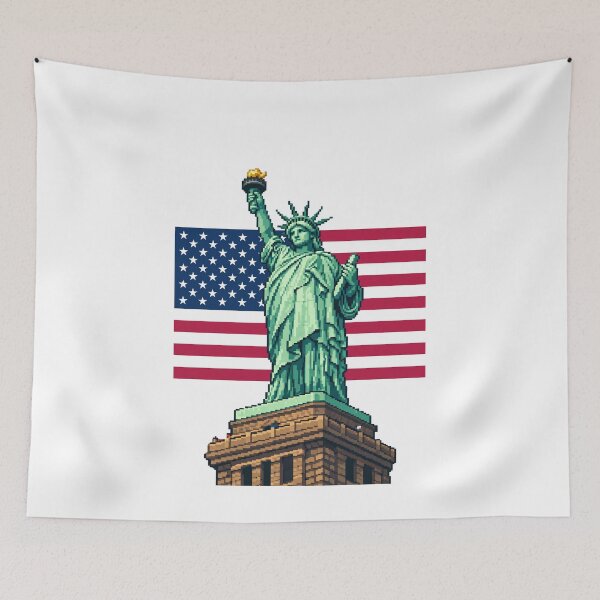 Item preview, Freedom in retro pixels liberty artwork 2d illustration designed and sold by sabartgunpla.