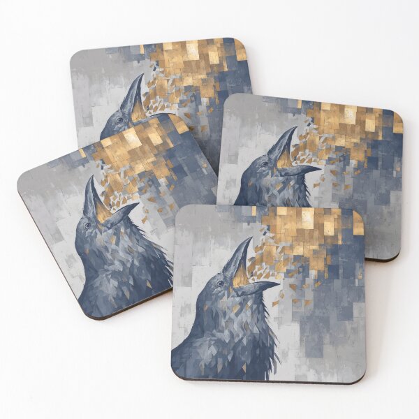 Item preview, Abstract Raven Geometric Gold Fragment designed and sold by Shoot-The-Moon.