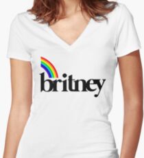 Britney Spears (Rainbow) Women's Fitted V-Neck T-Shirt
