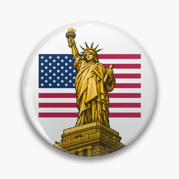 Item preview, Freedom in retro pixels liberty artwork 2d illustration gold colour designed and sold by sabartgunpla.