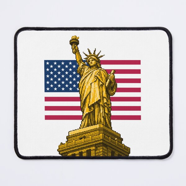 Item preview, Freedom in retro pixels liberty artwork 2d illustration gold colour designed and sold by sabartgunpla.