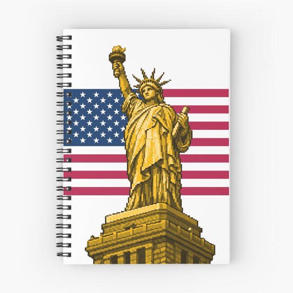 Item preview, Freedom in retro pixels liberty artwork 2d illustration gold colour designed and sold by sabartgunpla.