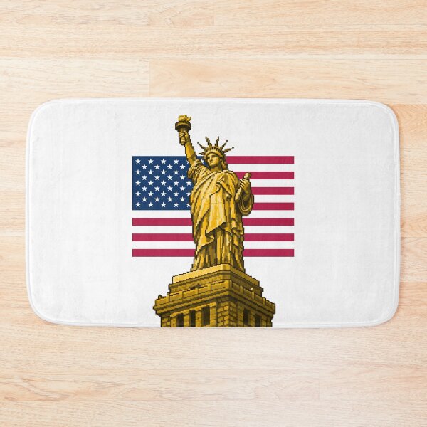 Item preview, Freedom in retro pixels liberty artwork 2d illustration gold colour designed and sold by sabartgunpla.