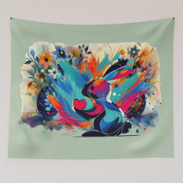 Item preview, Fauves Style Easter Bunny with Heart designed and sold by Szpaku desart .