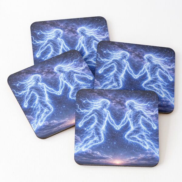 Item preview, Gemini Zodiac Lightning Twins – Electric Constellation in the Starry Night Sky designed and sold by SpicyWind.