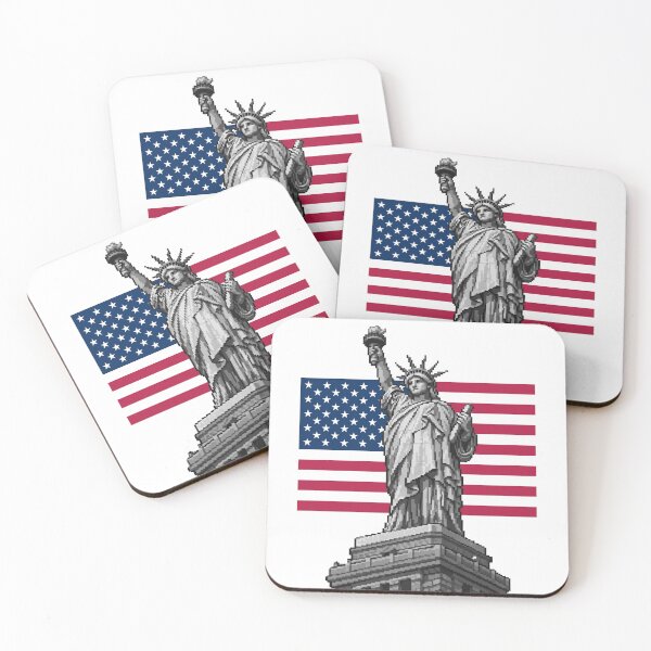 Item preview, Freedom in retro pixels liberty artwork 2d illustration black white colour designed and sold by sabartgunpla.