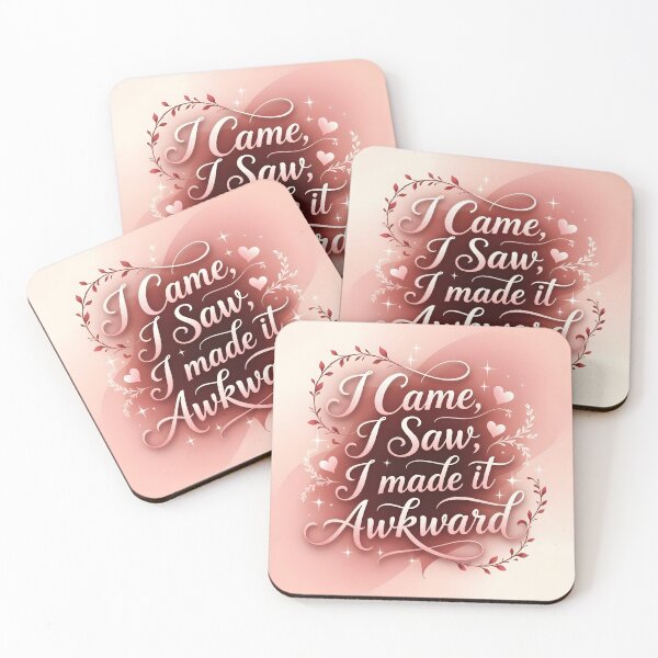 Item preview, I Came, I Saw, I Made It Awkward – Romantic Rose Gold Calligraphy Art Print designed and sold by Kelvin Hughes Design.