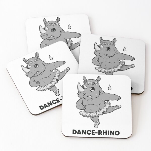 Item preview, Grumpy Rhino Ballerina Dance-Rhino Black and White designed and sold by wonyqp.