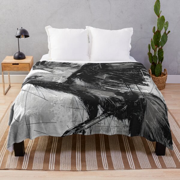 Item preview, Gothic Raven In Flight Black And White designed and sold by Shoot-The-Moon.