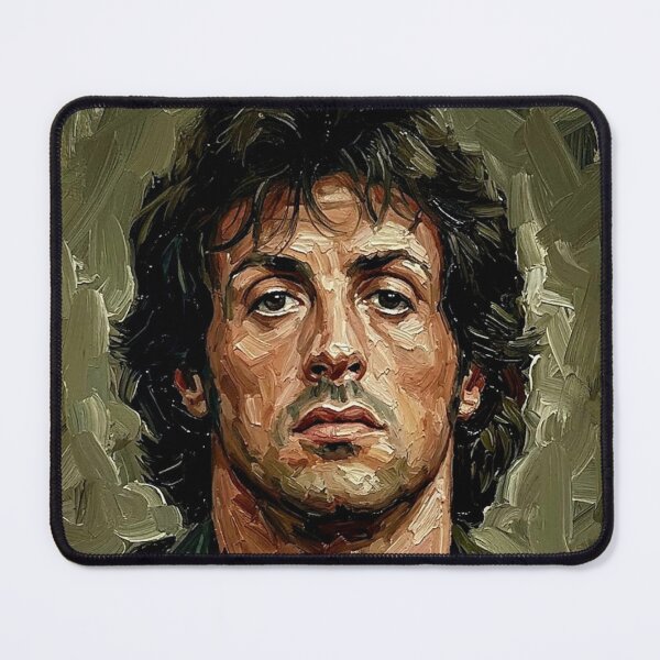 Item preview, The Ultimate Survivor: Sylvester Stallone Rambo Military Impasto Portrait designed and sold by Art's Diner.