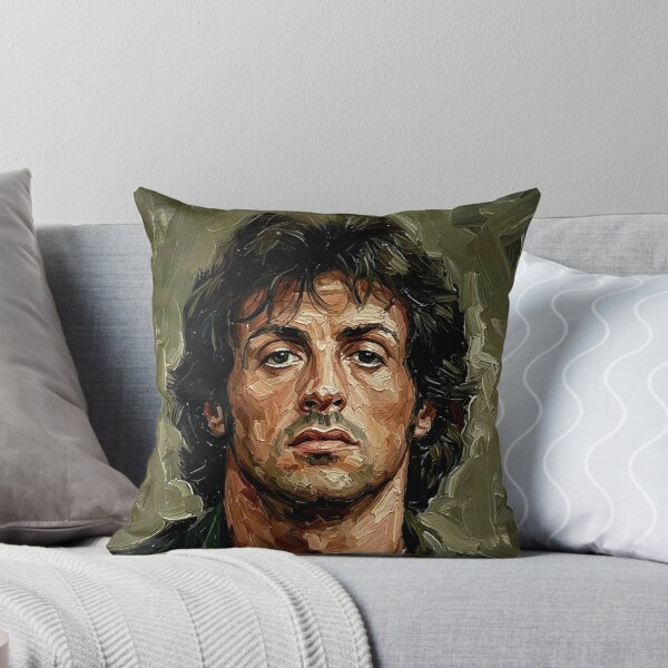 Item preview, The Ultimate Survivor: Sylvester Stallone Rambo Military Impasto Portrait designed and sold by Art's Diner.