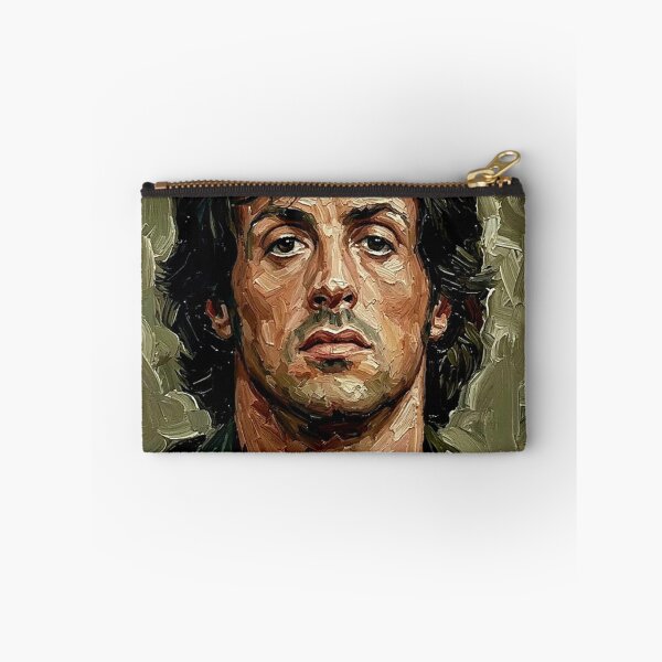 Item preview, The Ultimate Survivor: Sylvester Stallone Rambo Military Impasto Portrait designed and sold by Art's Diner.