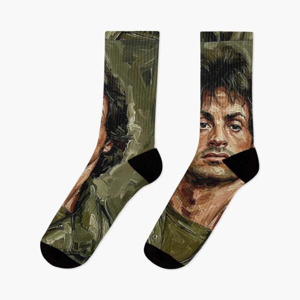Item preview, The Ultimate Survivor: Sylvester Stallone Rambo Military Impasto Portrait designed and sold by Art's Diner.