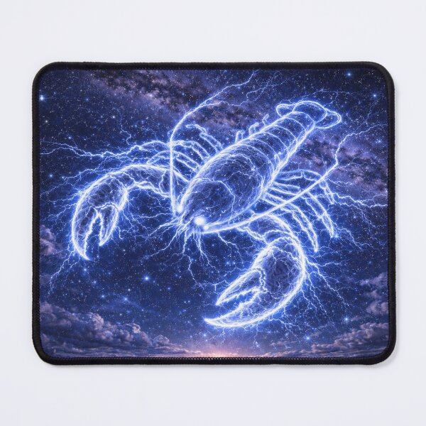 Item preview, Cancer Zodiac Lightning Crayfish – Electric Water Sign Constellation in the Night Sky designed and sold by SpicyWind.