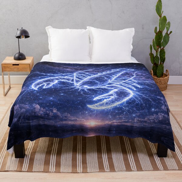 Item preview, Cancer Zodiac Lightning Crayfish – Electric Water Sign Constellation in the Night Sky designed and sold by SpicyWind.