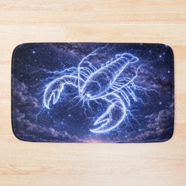 Item preview, Cancer Zodiac Lightning Crayfish – Electric Water Sign Constellation in the Night Sky designed and sold by SpicyWind.