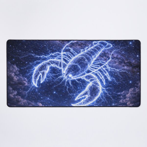 Item preview, Cancer Zodiac Lightning Crayfish – Electric Water Sign Constellation in the Night Sky designed and sold by SpicyWind.