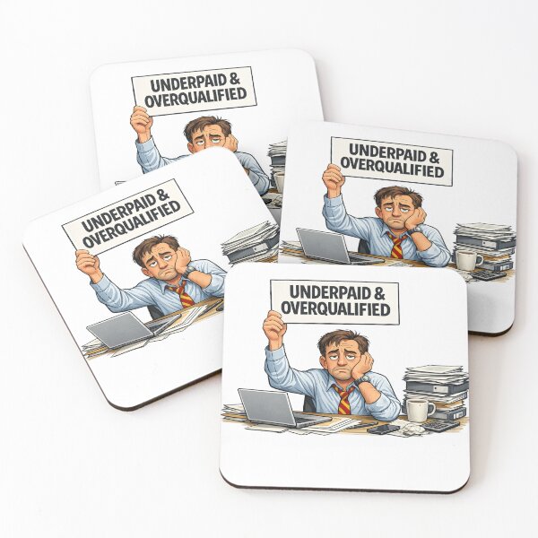 Item preview, Underpaid & Overqualified Shirt – Funny Corporate Office Humor Tee designed and sold by GaliciaCity.