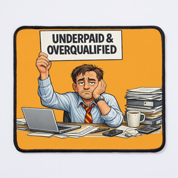Item preview, Underpaid & Overqualified Shirt – Funny Corporate Office Humor Tee designed and sold by GaliciaCity.