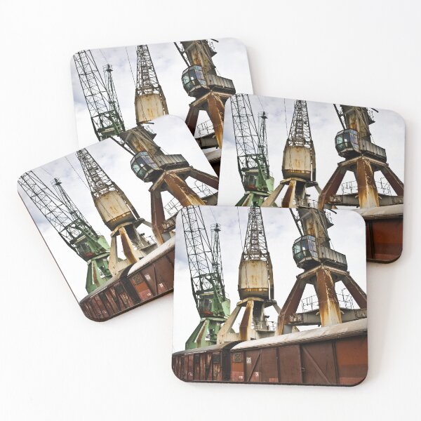 Item preview, Old rusty harbour cranes at the German Port Museum in Hamburg designed and sold by Justharry.