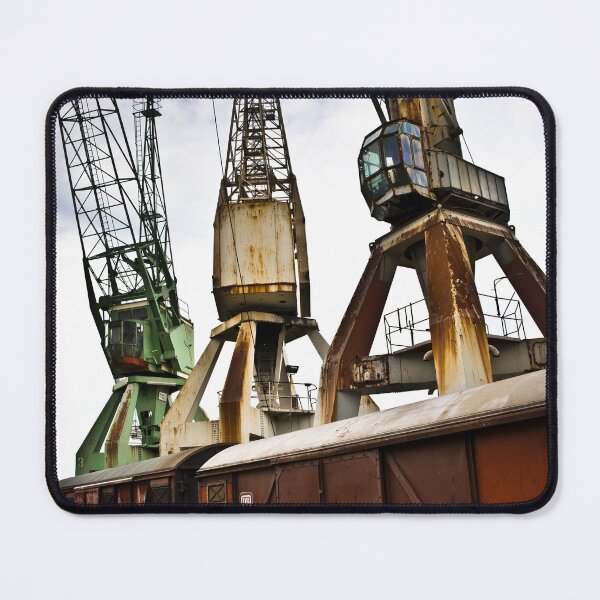 Item preview, Old rusty harbour cranes at the German Port Museum in Hamburg designed and sold by Justharry.
