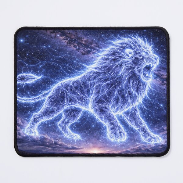 Item preview, Leo Zodiac Lightning Lion – Electric Constellation Roaring in the Starry Night Sky designed and sold by SpicyWind.