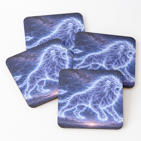 Item preview, Leo Zodiac Lightning Lion – Electric Constellation Roaring in the Starry Night Sky designed and sold by SpicyWind.