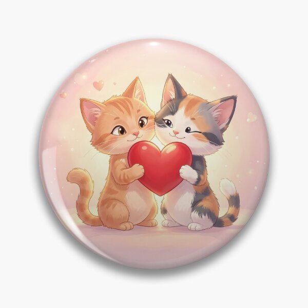 Item preview, Two cats hugging a heart designed and sold by Marcu Ioachim.