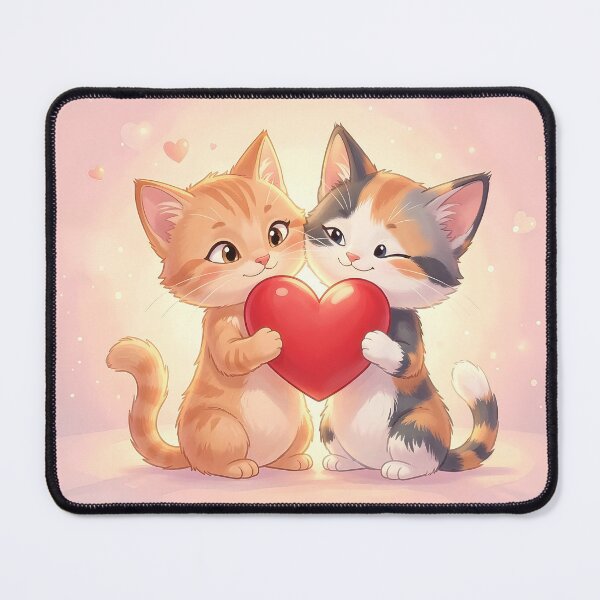 Item preview, Two cats hugging a heart designed and sold by Marcu Ioachim.