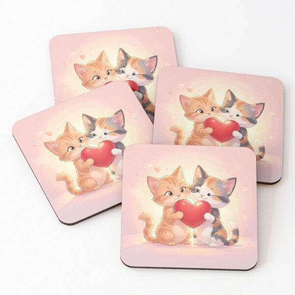 Item preview, Two cats hugging a heart designed and sold by Marcu Ioachim.